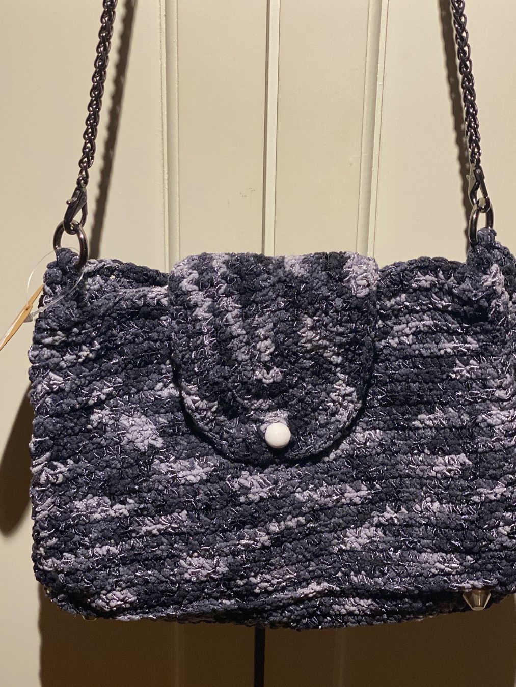 Borse da donna: HANDTASCHE MIT KETTE-BLAUTÖNE,HANDGEMACHT – Nuovo e nell'imballaggio originale da Meienried venduto da ManuelaBoutique 2