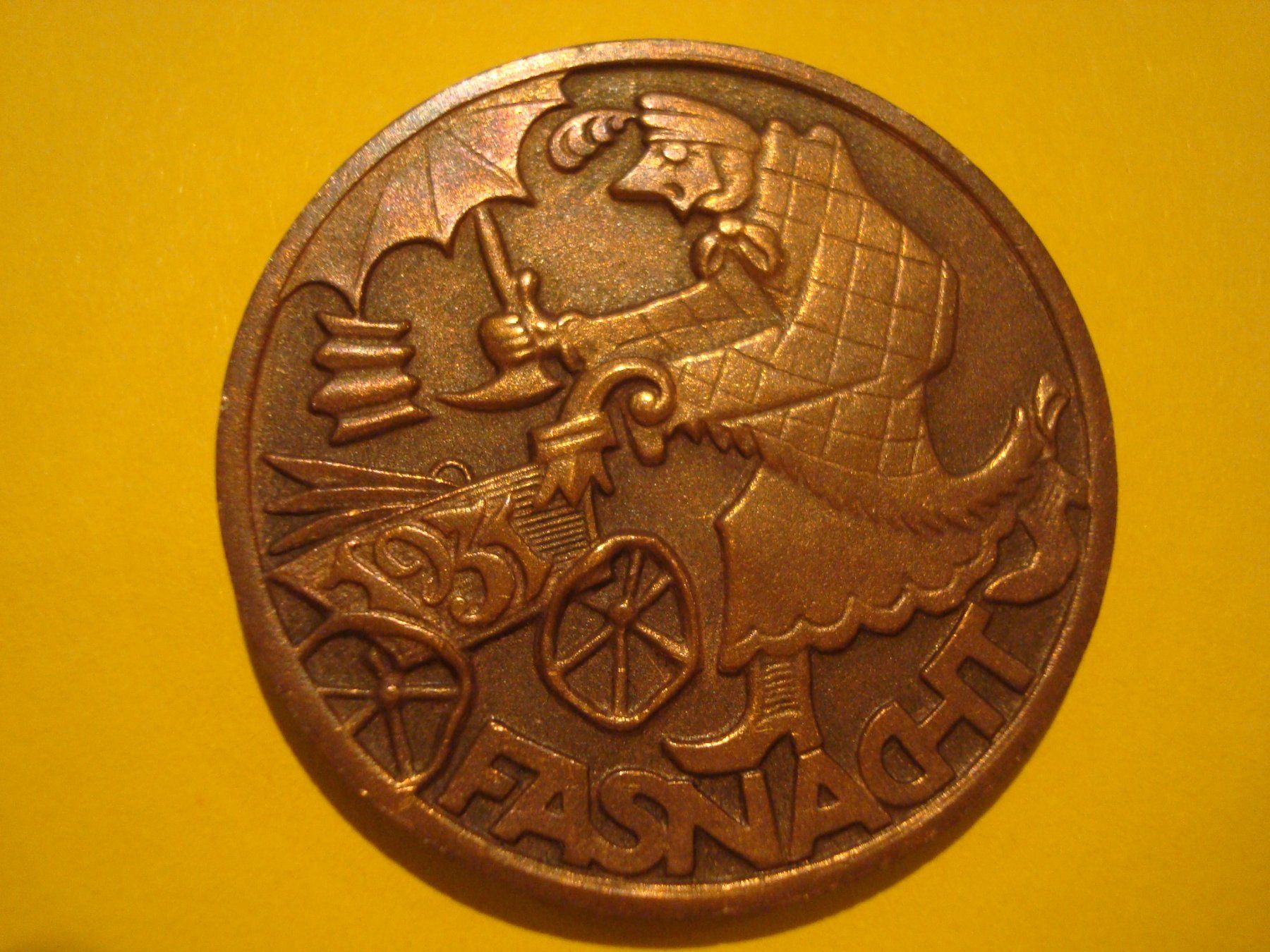 Plaketten & Abzeichen: Plakette Kupfer 1931 – Gebraucht aus Riehen von Baerewaegli