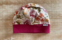 Beanie mit Blumen, Grösse 47/49