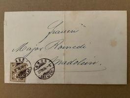 1884 Zunr. 58Ad, 1884 Drucksachen-Anzeige Chur - Madulein