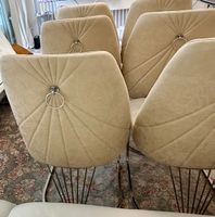 Esstisch Stühle Beige & Silber