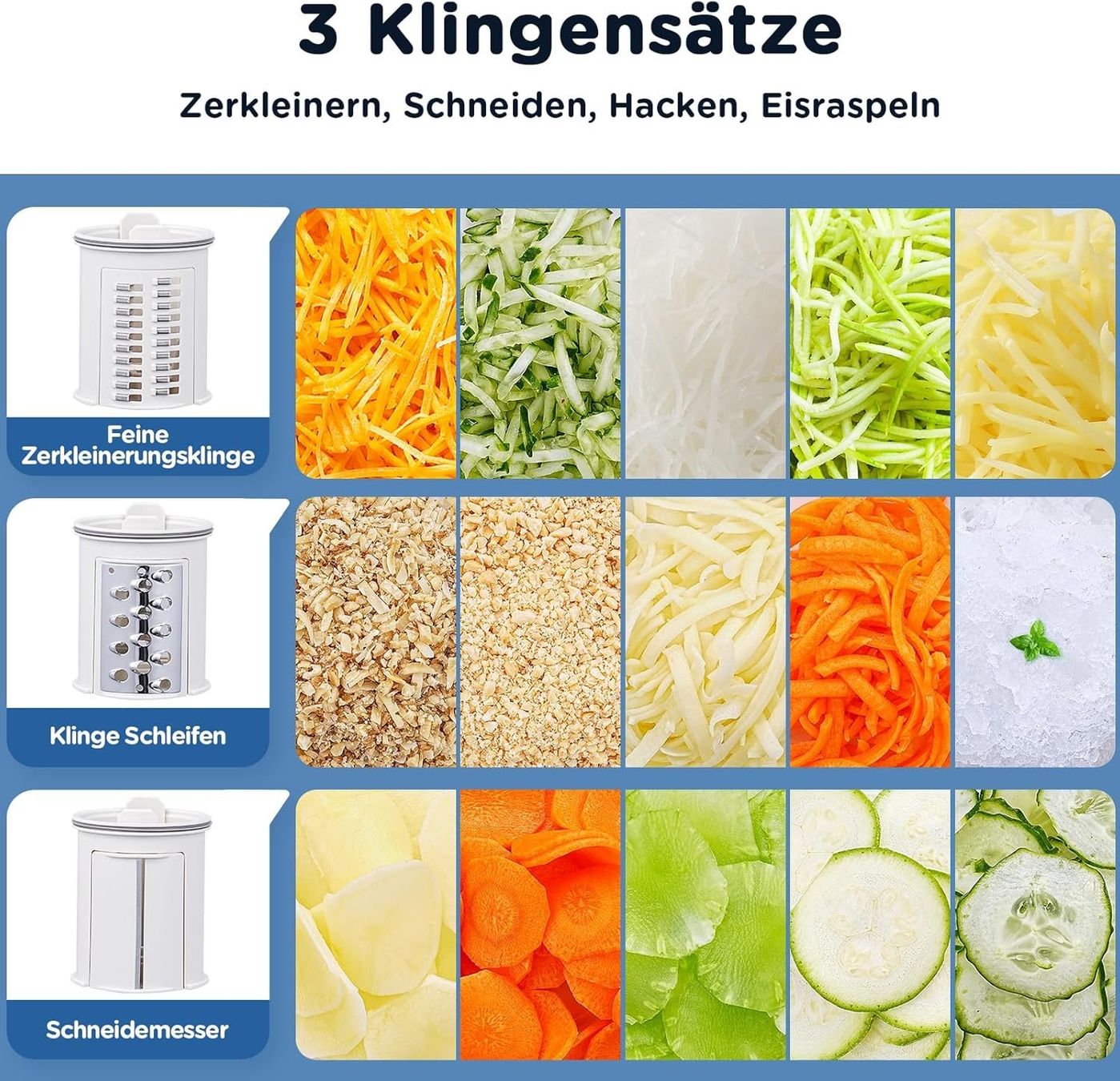 Elettrodomestici da cucina: Elektrischer Gemüseschneider mit Auffangbehälter – Nuovo e nell'imballaggio originale da Herisau venduto da Senn24 4