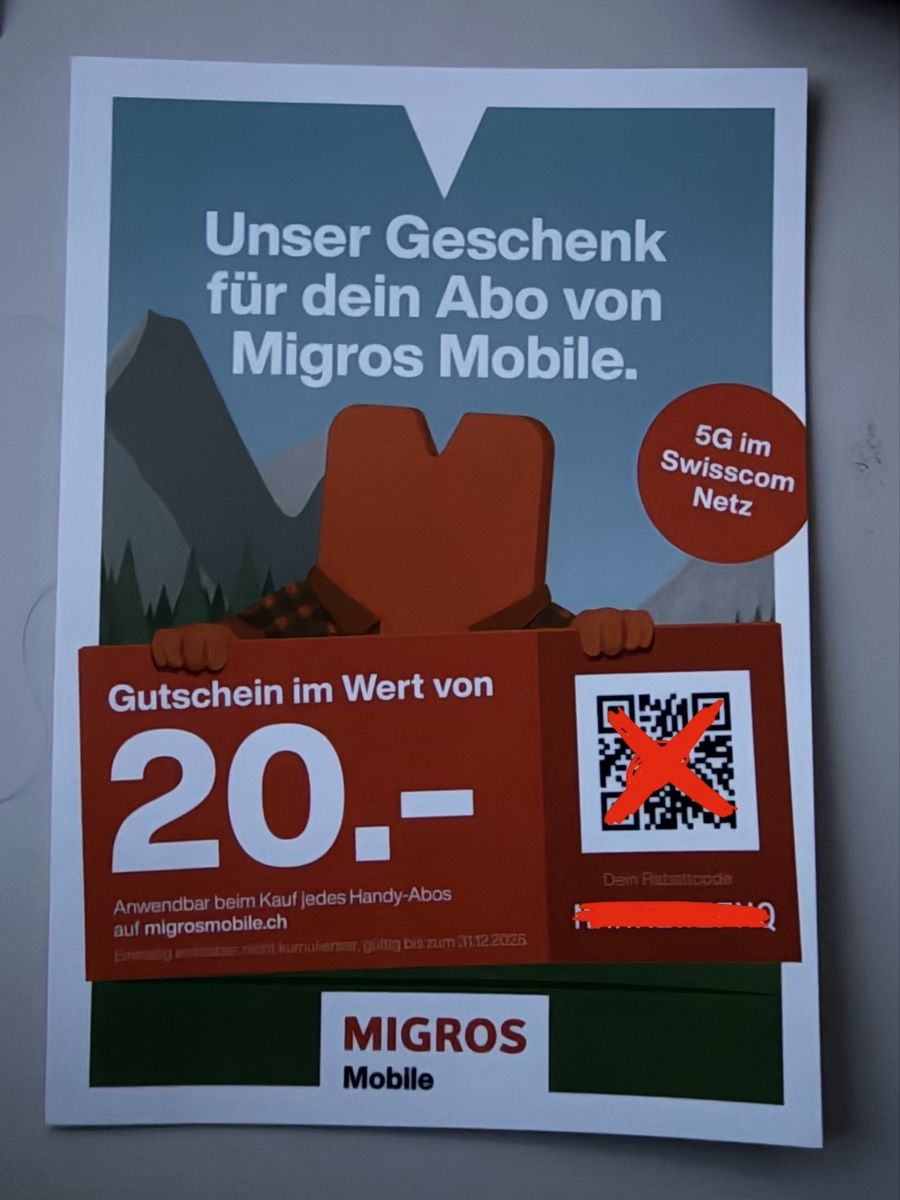 Buoni: Migros Mobile Gutschein 20 Franken Rabattcode Neu – Nuovo e nell'imballaggio originale da Wangen an der Aare venduto da Cubemaster