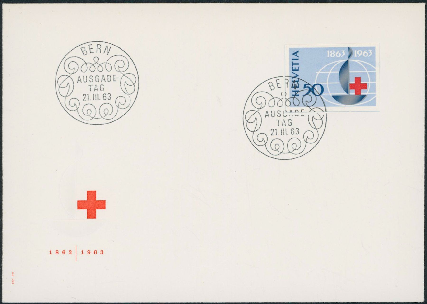 Tutti i francobolli: 1963 - Rotes Kreuz - Blockausschnitte - Ersttagsbrief FDC ET – Usato da Schindellegi venduto da leecollect