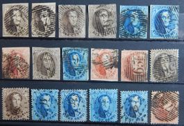 Belgien ex. Kat. 3-13 gest. 1849/63 Kat. 422 Euro