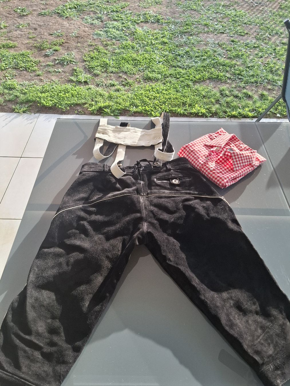 Costumi: Oktoberfest Lederhose mit Hemd – Usato da Büron venduto da myTechno 2