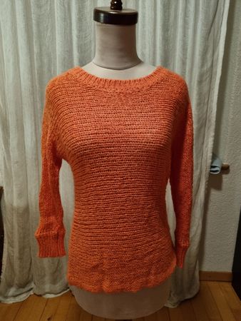 Oranger Strickpullover Gr. S kuschelig weich