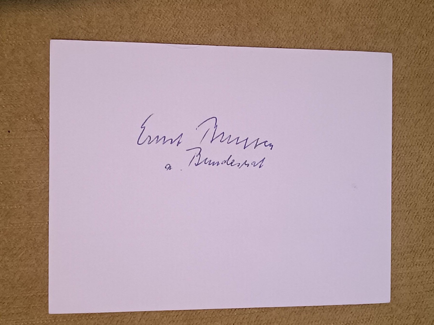 Autographes: Ernst Brugger - alt Bundesrat - handsigniert – D'occasion à Menziken par Artographs