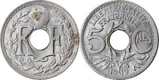 Alle Münzen: 5 Centimes Frankreich 1919 – Gebraucht aus Kriens von TSCH1