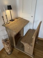 Antiker Kinderschreibtisch Holz vintage Schule Kinderzimm...