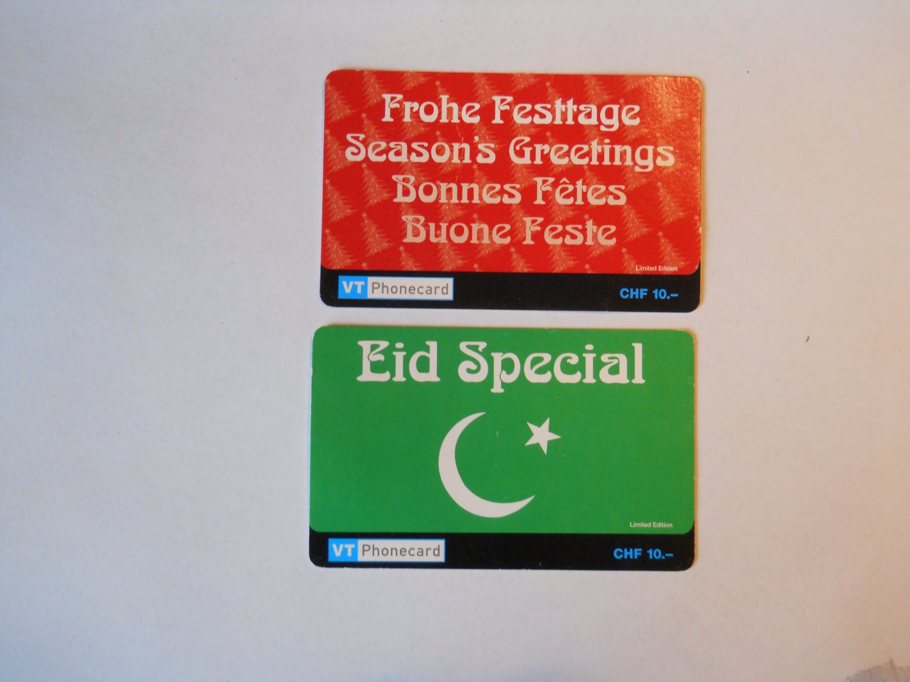 Cartes de téléphone: VT Phonecard 2er Set Festtage Eid Special – D'occasion à Boningen par FrediP