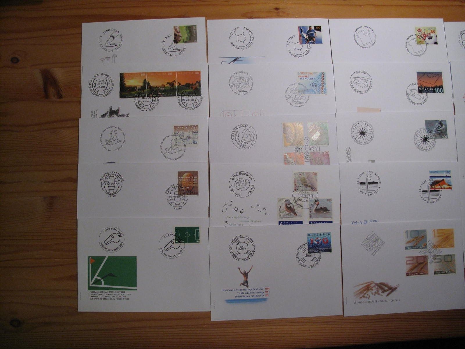 Tutti i francobolli: Schweiz FDC 2008 19 stück – Usato da Wil SG venduto da fva01 1