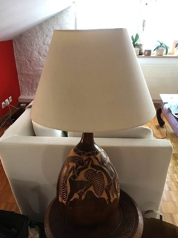 Lampes: Geschnitzte Kalabassen-Stehlampe – D'occasion à Zürich par BuenosAires03 1