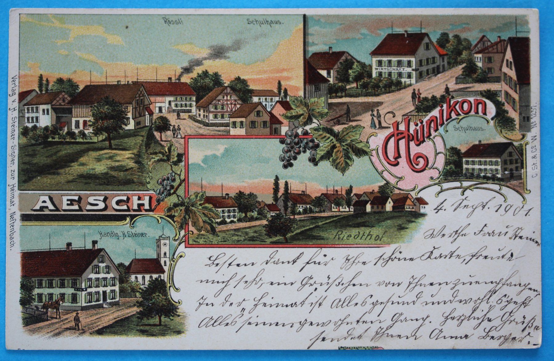 Cartes postales: AESCH - HüNIKON LITHO AK – D'occasion à Lotzwil par pirolh