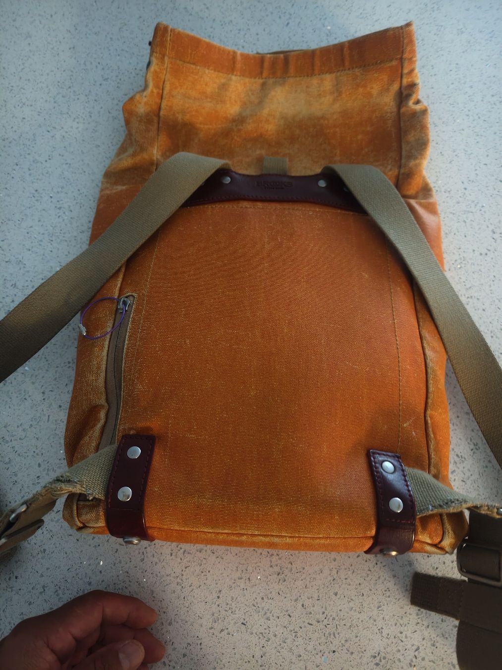 Brooks Rucksäcke: Brooks Cycle Bags Rucksack orange Leder Canvas – Gebraucht aus Frick von Izaeri 5