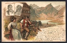 Litho Mann und Frau aus dem Appenzeller 