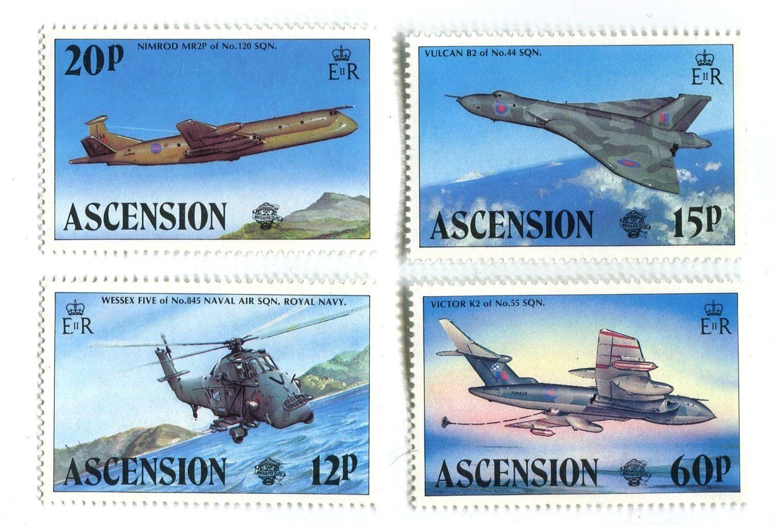Tutti i francobolli: Briefmarken "Flugzeuge, Hubschrauber". Ascension – Nuovo e nell'imballaggio originale da Basel venduto da Butsch5