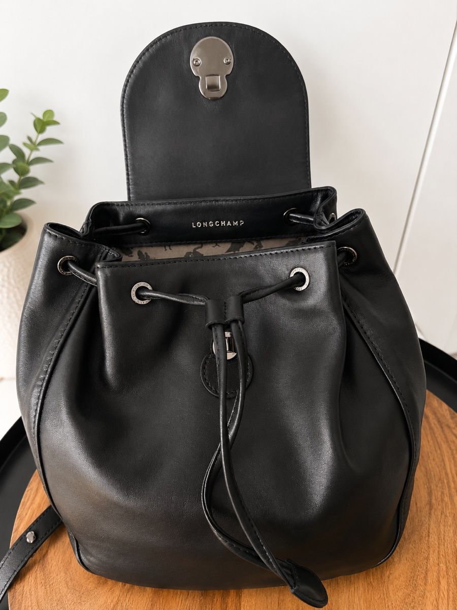 Longchamp Zaini: Longchamp Black Leather Backpack - Used, Great Condition! – Usato da Fribourg venduto da aix_fs82 3