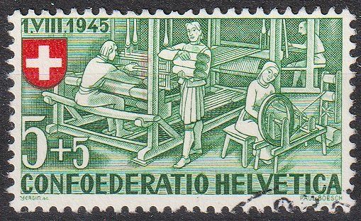 Alle Briefmarken: 26, roter Fleck im Webstuhl, gestempelt – Gebraucht aus Basel von Bingis
