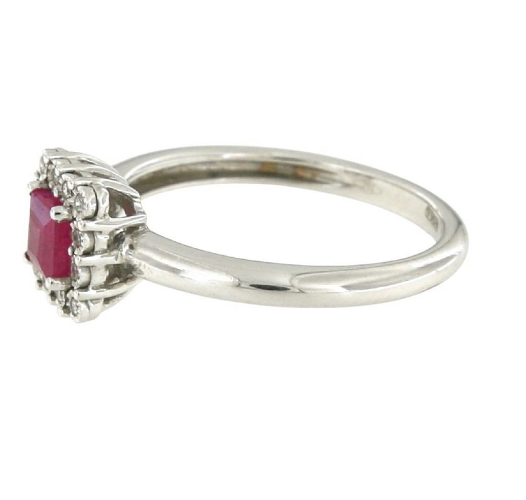 Bagues: Elegant 18kt White Gold Ring with Ruby and Diamonds Size 52 – Neuf avec emballage d'origine à Cham par ppl_8lbl 2