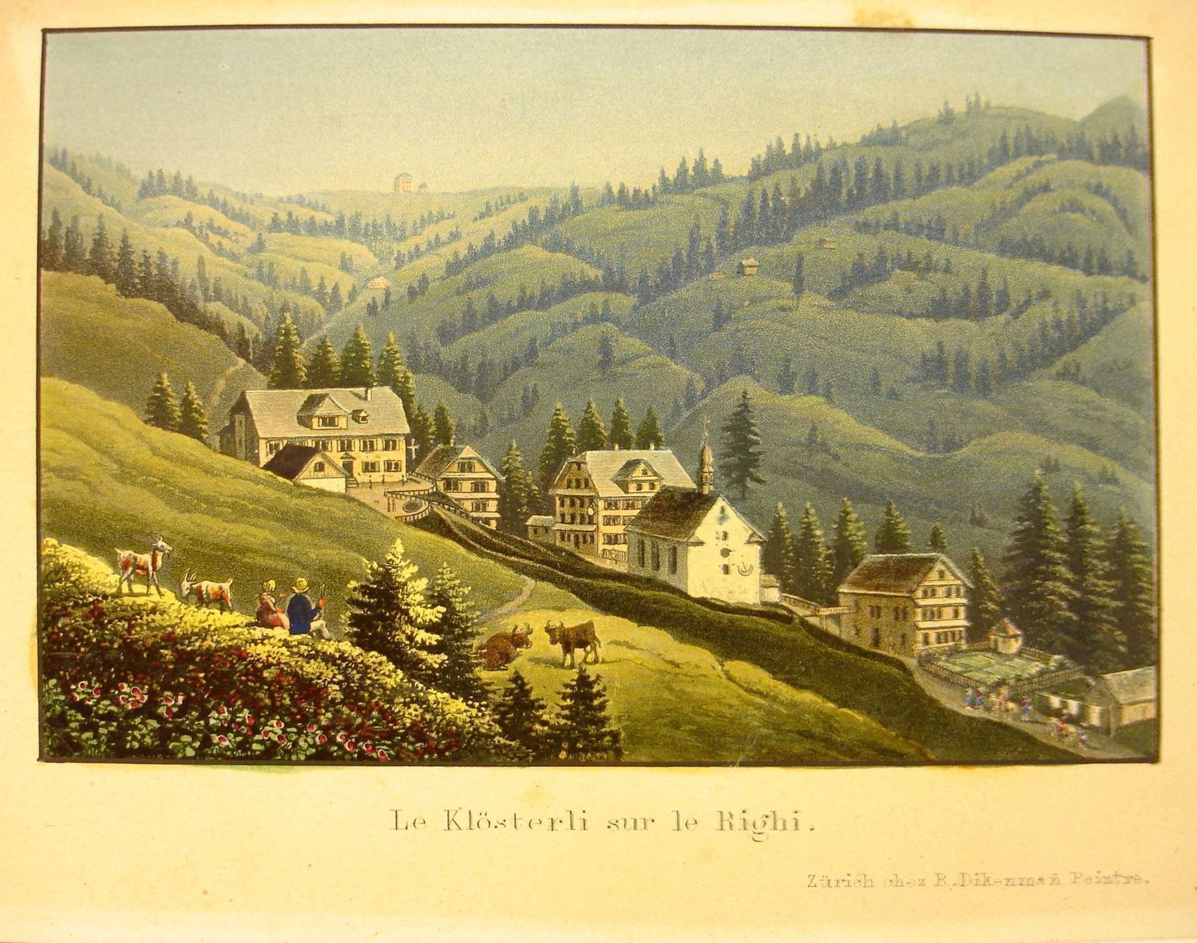 Stiche: RIGI KLÖSTERLI, AQUATINTA VON DIKENMANN – Antik aus Grüningen von Kartensammler 1