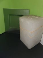 Grosse Kerze, weiss, quadratisch, neuwertig
