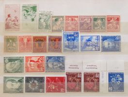 PRO JUVENTUTE: Des timbres neufs */(*) des ans 1912 à 1948