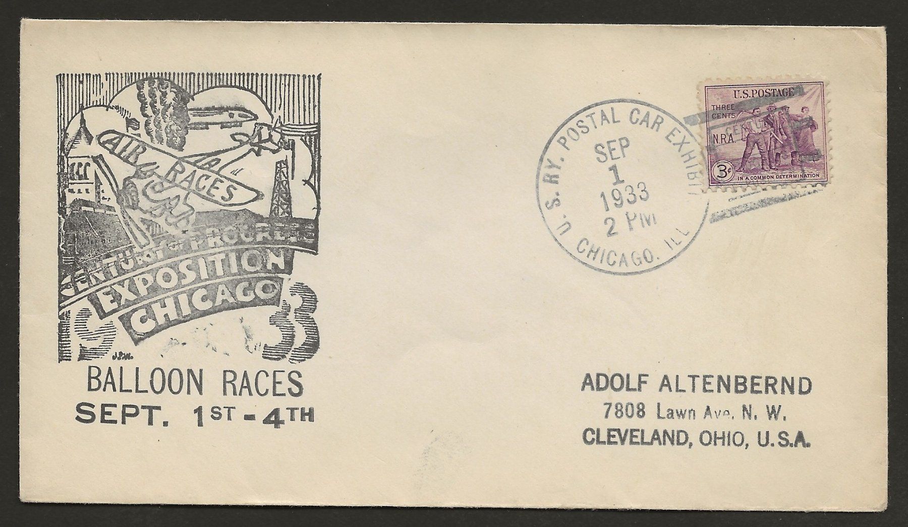 Alle Briefmarken: 6 Ballon Belege USA 1933 1964 1976 Luftpost – Gebraucht aus Au ZH von xelagreb01 7