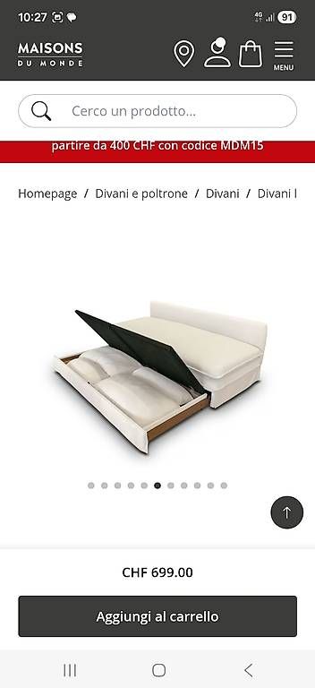 Divani: Divano letto maison du monde – Usato da chiasso venduto da lau_x9lp