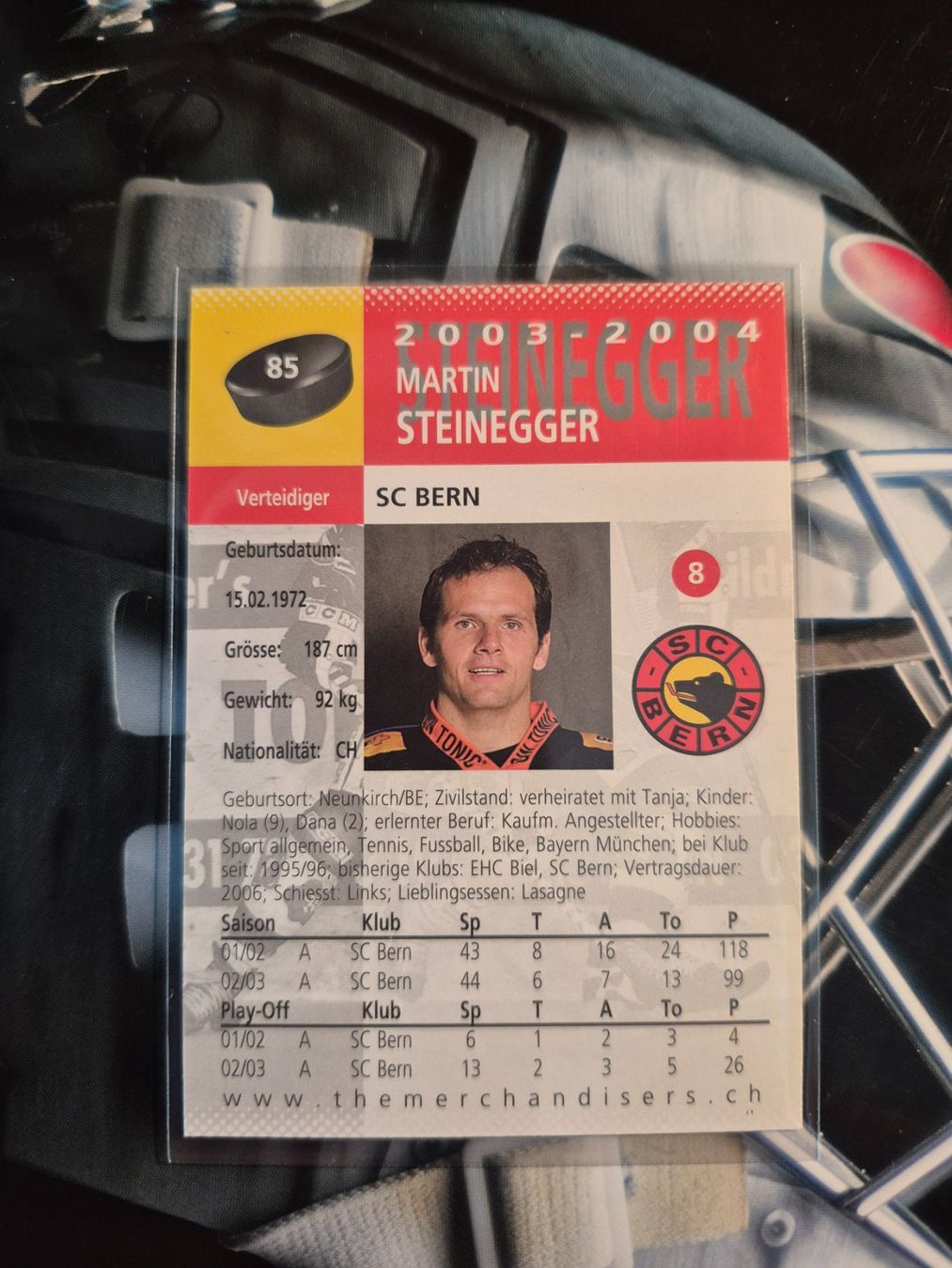 Carte collezionabili: Martin Steinegger SC Bern 2003/04 – Usato da Treiten venduto da Sauber73 1