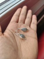 Ohrringe Silber Tropfenform mit Stein guter Zustand