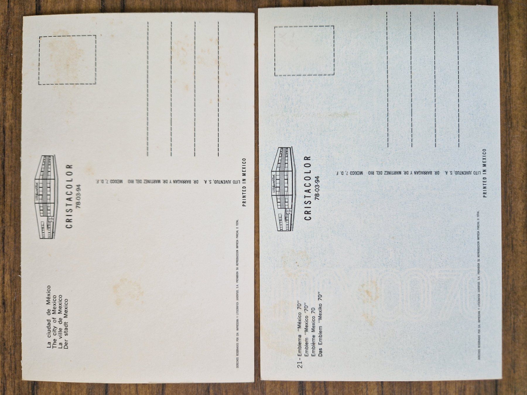 Cartoline postali: 2 Ansichtskarten Fussball Weltmeisterschaft Mexico 1970 – Usato da Mörschwil venduto da aik_x8mc 1