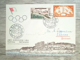 TR80 Enveloppe + Timbre Monaco 1956