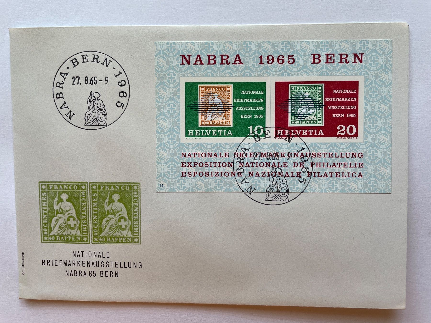 Alle Briefmarken: Briefmarken Schweiz 1965 NABA Bern – Gebraucht aus Adligenswil von Treegarden