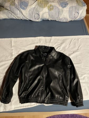 Pull&Bear Kunstleder Jacke Schwarz