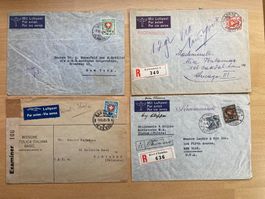 Flugpostbriefe um 1942 mit Wappenmuster