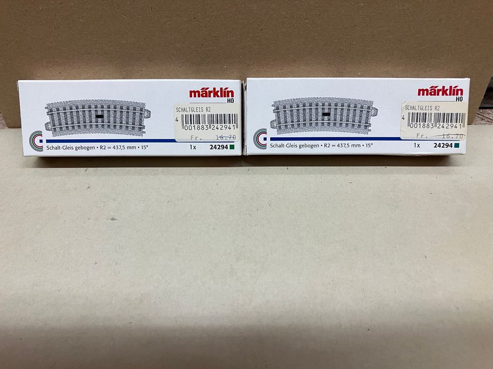 Märklin 2x24294 Schaltgleis gebogen R2, C-Gleis, H0 WS (Neu (gemäss ...