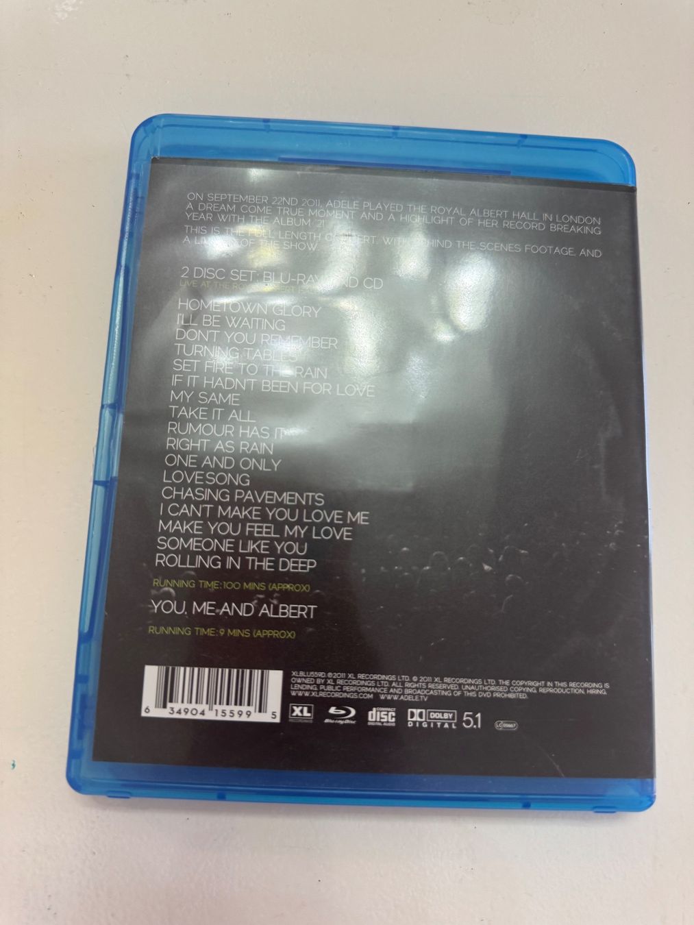 Tous les DVDs: ADELE: LIVE AT THE ROYAL/ ALBERT HALL. (BLU-RAY) – D'occasion à Basel par san_2qlq 1