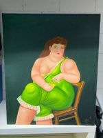 Ölbild auf Leinwand - Frau auf Stuhl