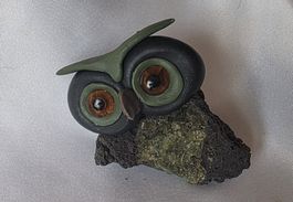 Eule Figur Naturstein Handgemacht siehe Foto 