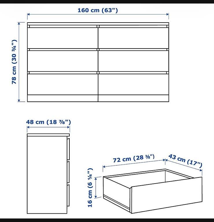 Ikea Kommoden: IKEA MALM Kommode weiss 6 Schubladen – Gebraucht aus Rheinfelden von Kri_4329 2