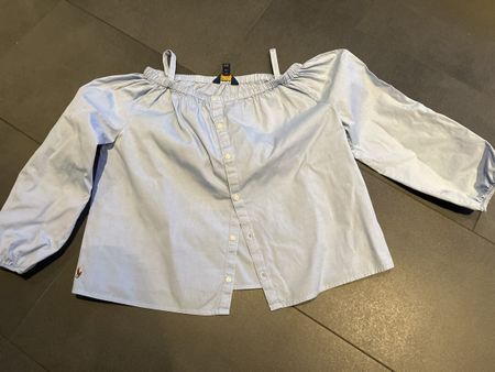 Schönes Polo Ralph Lauren Blusenshirt, Grösse 12, Hellblau, 