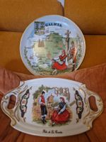 Lot de deux plats décoratifs en porcelaine, Galice, état bon