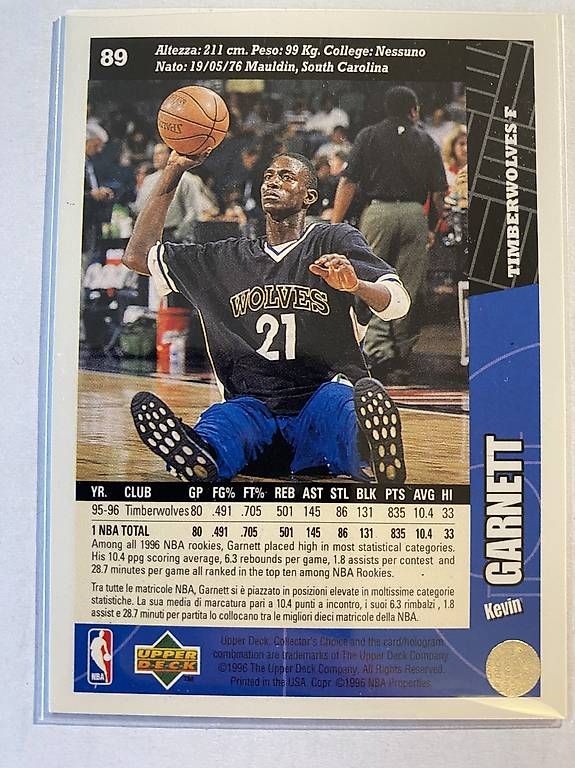 Nba Sammelbilder & Trading cards: 1996 Upper Deck - NBA - #89 Kevin Garnett basketball – Neu (gemäss Beschreibung) aus Savosa von Misch-M13 1