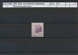 1946 "200. Geb. von Heinrich Pestalozzi", gestempelt
