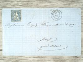 TR04 Enveloppe + Timbre Suisse 18xx