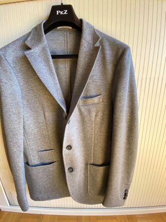 Marke Fradi,  Herren Jersy Sakko, Dunkelgrau meliert Gr. 52