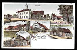Watt Lithografie 5 Bilder Dorfplatz Sandhof etc.