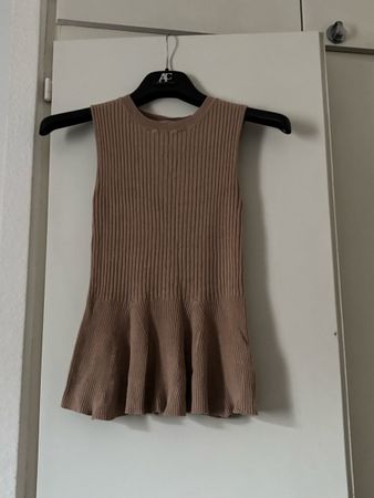 Gilet beige maille côtelée taille 36