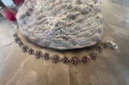 Bracelet Armketteli 925 Silber funkelnde rote CZ Zirkonia
